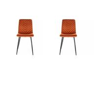 Deconation Lot De 2 Chaises en Velours - Gamme Daren - Terracotta