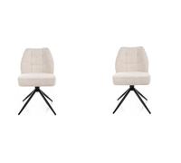 Deconation Lot De 2 Chaises Pivotantes en Tissu - Gamme John - Beige