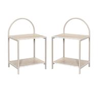 Deconation Lot De 2 Chevets Arche Bois Et Métal 40 X 30 X 63 Cm Tables De Nuit 2 Niveaux Rangement Chambre