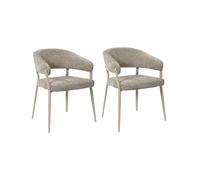 Deconation Lot De 2 Fauteuils Taupe Tissu Pieds Métal 55 X 55 X 78 Cm - Assise Confort