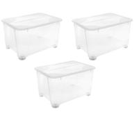 Deconation Lot De 3 Boîtes De Rangement Gigabox 140l à Roulettes - Origine France