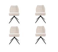 Deconation Lot De 4 Chaises Pivotantes en Tissu - Gamme John - Beige