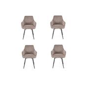 Deconation Lot De 4 Chaises Pivotantes en Tissu - Gamme Servio - Beige