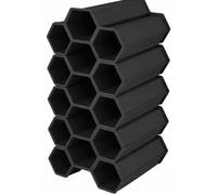 Deconation Lot De 5 Mini Cave 3 Bouteilles Empilables Soit 15 Bouteilles - Plastique Gris Anthracite