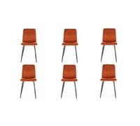 Deconation Lot De 6 Chaises en Velours - Gamme Daren - Terracotta