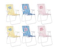Deconation Lot De 6 Chaises Pliantes Extérieur Multicolore Rayures 44 X 52 X 75 Cm Gain De Place