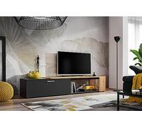 Deconation Meuble TV Maze II - Noir/Beige - L 200 X H 39 X P 40 Cm