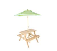 Deconation Table Pique Nique Enfant + Parasol - Bois - 116 X 100 X H 143,2 Cm