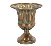 Deconation Vase Médicis à La Française en Métal Vieilli H. 24cm - 21 X 21 X H 23,8 Cm
