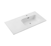 Deconation Vasque à Encastrer En Céramique Blanche - Côté Droit - L 90 X P 46 Cm