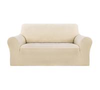 Deconovo 1 Pièce Housse de Canapé 2 Places avec Accoudoirs Beige Extensible Jacquard Revêtement de Canapécanape Housse Protecteur