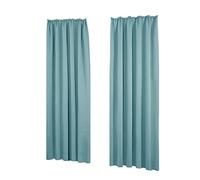 Deconovo 2 Pièces Rideaux de Porte Occultants Thermique Anti Froid Rideau Fenêtre Salon Décoration Bureau Chambre Fille Galon Fronceur Bleu Ciel 140x175cm