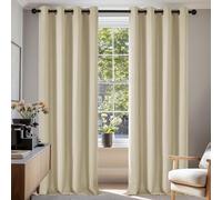 Deconovo Anti Bruit Rideaux Isolation Lumineux Anti UV Beige Foncé | 2 panneaux, L 140 x H 290 cm, Separation de Piece, Anti Chaleur, Isolant, Rideau Fenetre, Phonique, Acoustique, Avec Oeillets