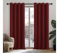 Deconovo Anti Bruit Rideaux Isolation Lumineux Anti UV Rouge | 2 panneaux, L 140 x H 260 cm, Separation de Piece, Anti Chaleur, Isolant, Rideau Fenetre, Phonique, Acoustique, Avec Oeillets