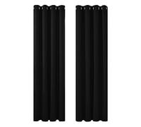 Deconovo Décoration Fenêtre Rideau Anti Bruit Tissu Opaque Noir | 2 panneaux, L 117 x H 229 cm, Separation de Piece, Anti Chaleur, Phonique, Acoustique, Design Moderne, Occultant