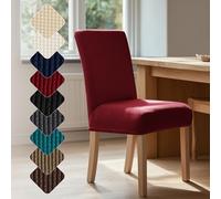Deconovo Housse de Chaise Extensible 2 pièces 45×45×60 cm Rouge Foncé