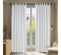 Deconovo Lot de 2 Rideau Cuisine Occultant Isolants Thermique Anti Froid Rideaux Salon à Patte 140x290cm No?l Gris Perle