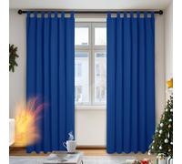 Deconovo Lot de 2 Rideau Occultant Design Isolant Thermiques Anti Froid à Pattes 140x210cm Bleu Roi