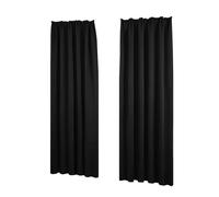 Deconovo Lot de 2 Rideau Occultant Isolants Thermique Anti Froid Rideau Anti Chaleur, Rideaux Chambre Adult Halloween Noir