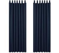 Deconovo Lot de 2 Rideaux à Pattes Rideau Occultant Thermique Anti Froids Isolation Rideaux Chambre Adulte 140x290cm Bleu Marine