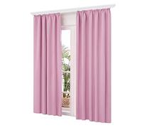 Deconovo Lot de 2 Rideaux Occultant Design Thermique Anti Froids Isolation Rideau Salon Rose 140×175cm