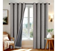 Deconovo Lot de 2 Rideaux Occultants à Œillets, Opaques, pour Salon et Chambre, Thermiques, Protection Contre Le Froid, Brun,140L X 214H cm (2 Panneaux)