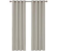 Deconovo Lot de 2 Rideaux Occultants à Oeillets 140x260cm Isolant Thermique Beige Beige G