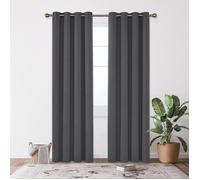 Deconovo Lot de 2 Rideaux Occultants à Oeillets Lourds pour Garçon Isolant Thermique 117x229cm Gris Foncé