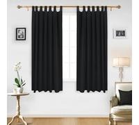 Deconovo Rideaux occultants à Passants Noirs, 2 pièces, Rideaux de Salon occultants, Rideaux isolants, prêts à l'emploi, pour Chambre à Coucher, Halloween, 140 x 175 cm (l x H)