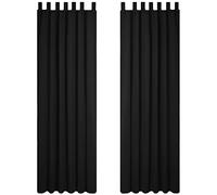 Deconovo Lot de 2 Rideaux Occultants à Pattes, 140x245cm, Isolant Thermique Anti Froid pour Filles, Halloween Noir