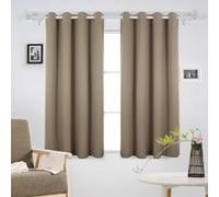 Deconovo Rideau Occultant Thermiques Anti Froid, Double Rideau Isolant Anti-Bruit, Économie d'Énergie, Idéal pour Chambre et Salon, 140X175 CM (Largeur X Hauteur), Taupe, 2 Pièces