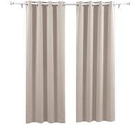 Deconovo Lot de 2 Rideaux Occultants Home Decorative Super Soft Oeillet Rideau Occultant à Oeillet Fenetre Rideau pour Chambre Garcon 132x160cm Beige Clair Beige G