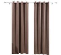 Deconovo Lot de 2 Rideaux Occultants Isolant Thermique Fenetre Isolant Thermique Curtain Oeillet Rideau Occultant pour Chambre Fille 132x213cm Taupe Taupe