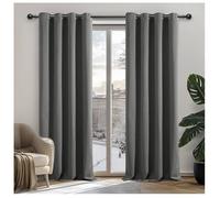Deconovo Lot de 2 Rideaux Occultants Isolant Thermique Rideaux pour Salon et Chambre, 140x180 CM, Gris Clair