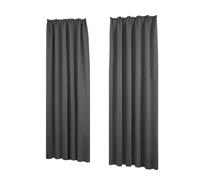 Deconovo Lot de 2 Rideaux Occultants Isolants Thermiques Anti Chaud Rideau Chambre Garcon Cuisine Salon Gris Foncé 140x260cm