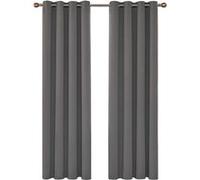 Lot de 2 Rideaux Occultants Pas Chers Thermique Isolation à Oeillets pour Décorative Bureau Chambre 140x220cm Gris Clair