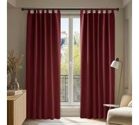 Deconovo Lot de 2 Rideaux Occultants Thermique à Pattes 140x210cm Noël Rouge Rideaux Isolant Phonique Rideaux Chambre Adulte