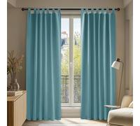 Deconovo Lot de 2 Rideaux Occultants Thermique Anti Froids à Pattes Rideaux pour Porte d'Entrée Chambre Adulte Décoratif 140x260cm Bleu Ciel