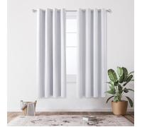 Deconovo Lot de 2 Rideaux Occultants Uni Isolant Thermique Rideau Occultant à Oeillet Rideau pour Chambre Enfant 132x160cm Blanc