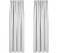 Deconovo Lot de 2 Rideaux Thermique Anti Froids Galon Fronceur Occultant Moderne Rideau Balcon Intérieur Gris Perle 140x245cm