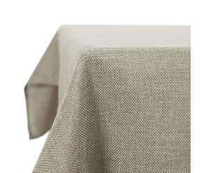 Deconovo Nappe Carrée Anti-Tache Aspect Lin Beige Naturel 130 x 130 cm | Lot de 1 nappe rectangulaire résistante - Lavable - Aspect lin - Imperméable - 130 x 130 cm - Pour anniversaire