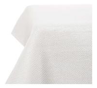 Deconovo Nappe Rectangulaire Effet Lin Déperlante Anti Tache Blanc | 130x130 cm, 1 pièce, Nappe De Table Lavable, Tissu Aspect Lin, Décoration, Anti Tache, pour Table Exterieur et Pique Nique