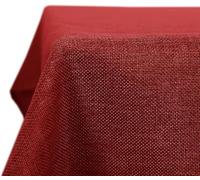 Nappe Imperméable pour Table Rectangulaire Effet Lin 132x178cm Rouge