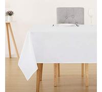 Deconovo Nappe Decoration Nappe Rectangulaire Exterieure Waterproof Soft pour Table 130x130 cm Blanc