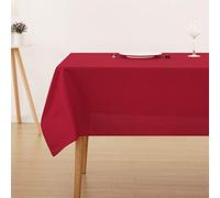 Deconovo Nappe Decoration Nappe Rectangulaire Exterieure Waterproof Soft pour Table 130x220 cm Rouge