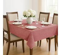 Deconovo Nappe Effet imperméable Nappe Restaurant Lavable en Machine Nappe Robuste pour Salon Protection de Table Lavable Facile d'entretien, 140x300 cm, Rouge Brique, 1 pièce