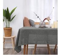 Deconovo Nappe Exterieur Decoration Waterproof Effet Lin pour Table 140x240 cm Gris Foncé