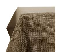 Deconovo Nappe Exterieur Déperlante Effet Lin Lavable Taupe | 130x280 cm, 1 pièce, Nappe Rectangulaire Anti Tache, Nappe De Table, Tissu Effet Lin, Décoration, pour Jardin et Pique Nique
