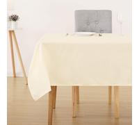 Deconovo Nappe Exterieur Déperlante Nappe Rectangulaire Lavable Beige | 130x280 cm, 1 pièce, Anti Tache, Lavable, Nappe De Table Soft, Tissu Effet Lin, pour Jardin, Salle à Manger et Cuisine
