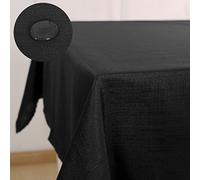 Deconovo Nappe Imperméable Rectangulaire Decoration Effet Lin pour Table de Jardin 130x220 CM Noir